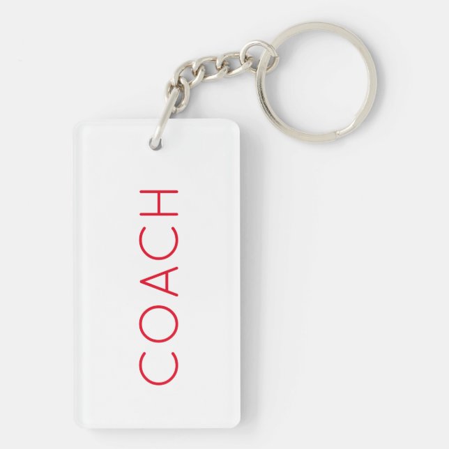 Porte-clefs COACH texte personnalisé rouge Sports Cadeau moder (Dos)