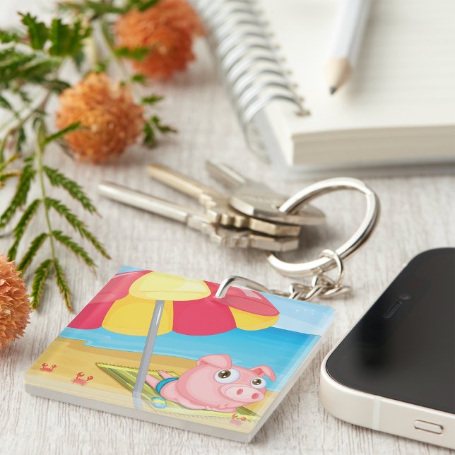 Porte-clefs Cochon Au Porte - clé De Plage (Créateur téléchargé)