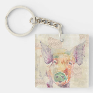 Porte-clefs Cochon de collier de la ferme