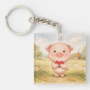Porte-clefs Cochon de la Saint-Valentin