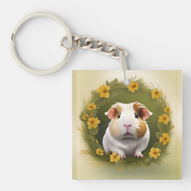 Porte-clefs Cochon d'Inde renoncule, (Devant)
