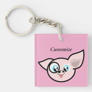 Porte-clefs Cochon Drôle Sourire Thunder_Cove