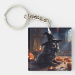 Porte-clefs Cocker Spaniel Citrouilles Halloween effrayant
