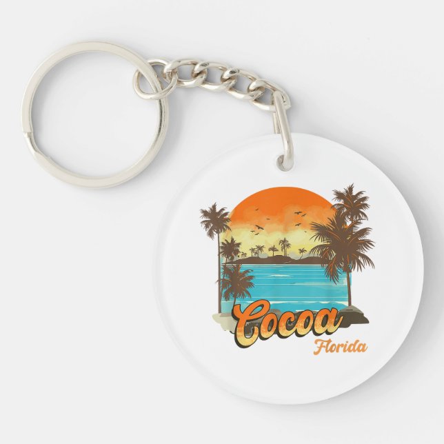 Porte-clefs Cocoa Florida Beach Vacances été Palm Sunset (Devant)