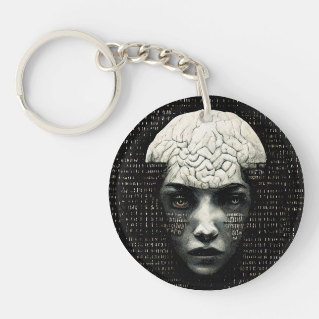Porte-clefs Code binaire de l'homme matriciel (Devant)