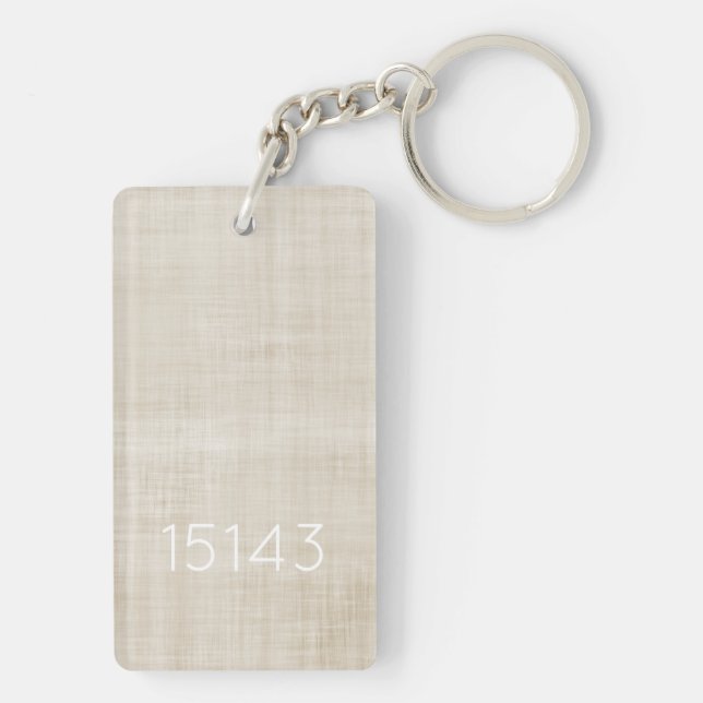 Porte-clefs Code Postal Cadeau de Maison Neutre Realtor Amusan (Dos)