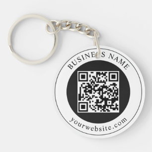Porte-clefs Code QR avec nom d'entreprise modifiable