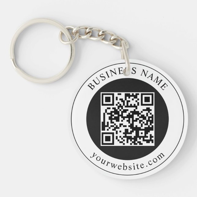 Porte-clefs Code QR avec nom d'entreprise modifiable (Devant)