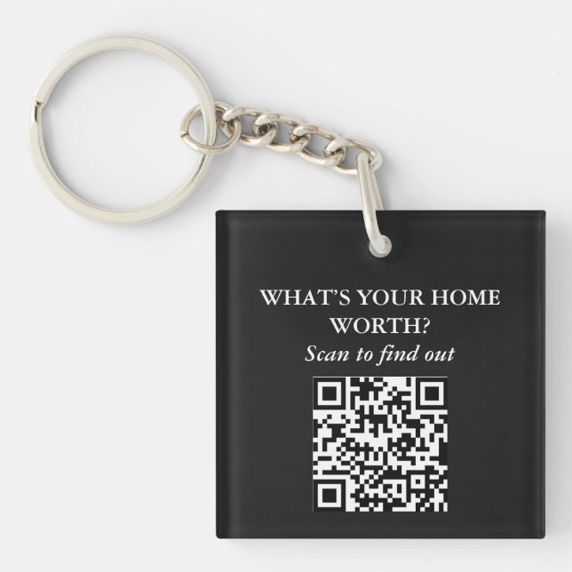 Porte-clefs Code QR Cadeau de Marketing pour Agent Immobilier  (Devant)