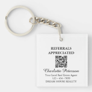 Porte-clefs Code QR Cadeau de Référence Immobilier Agent Immob
