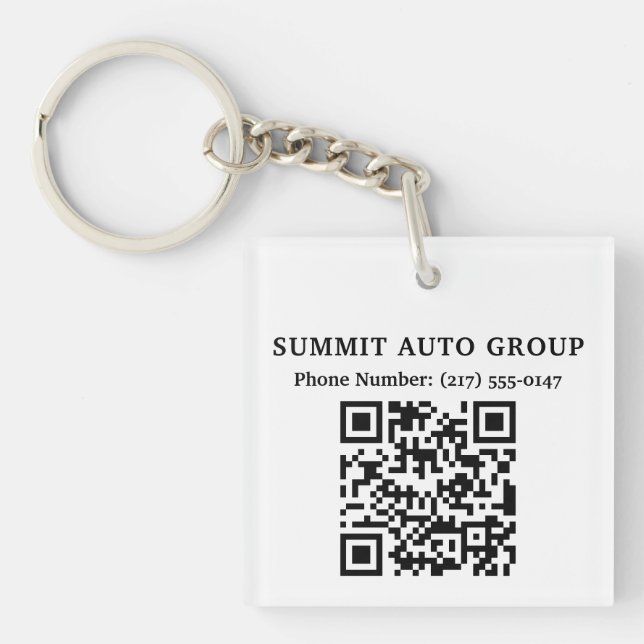 Porte-clefs Code QR Cadeau pour concessionnaire automobile ou  (Devant)