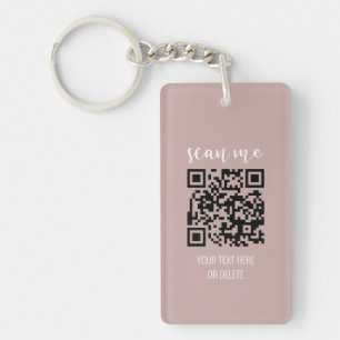 Porte-clefs Code QR Cartes de visite rose vierge Votre logo