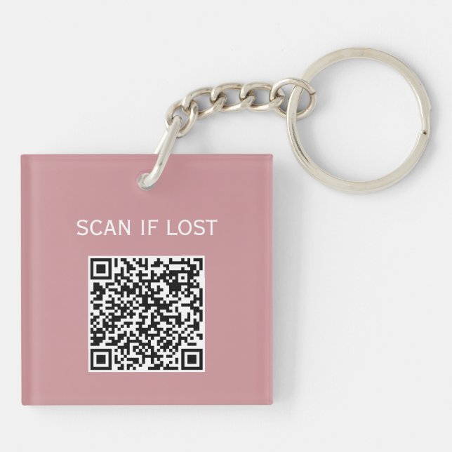 Porte-clefs Code QR couleur unie Scannez si perdu Poussière de (Dos)
