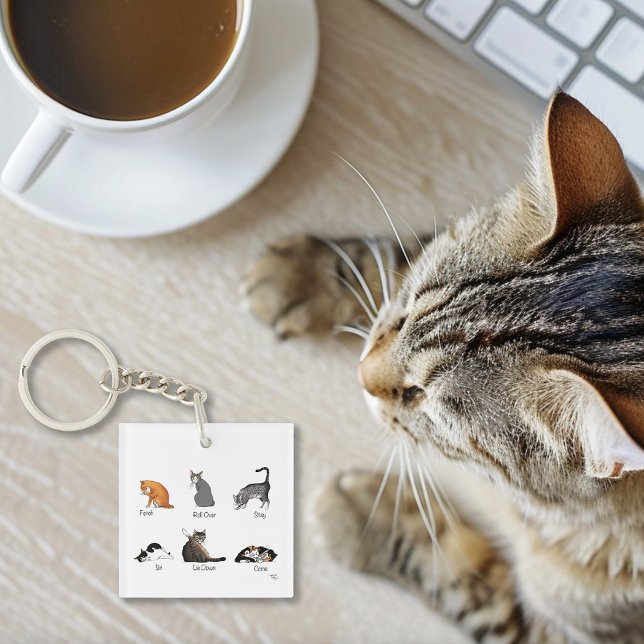 Porte-clefs Code QR de la commande Cat (Créateur téléchargé)