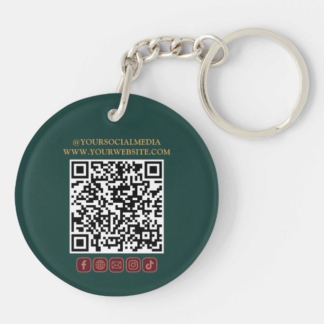 Porte-clefs Code QR de l'entreprise personnalisé avec logo de  (Dos)