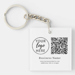 Porte-clefs Code QR de logo d'entreprise personnalisé Minimali