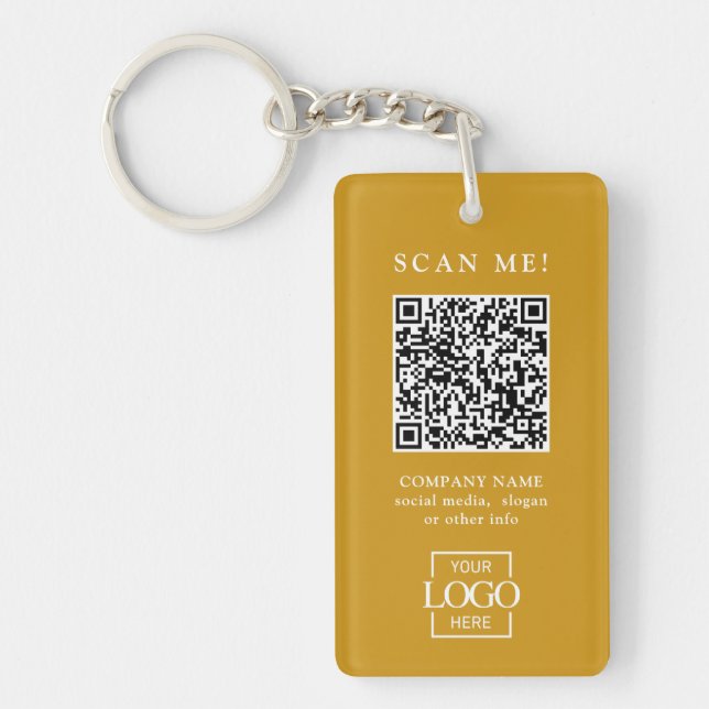 Porte-clefs Code QR de logo d'entreprise personnalisé moderne (Devant)