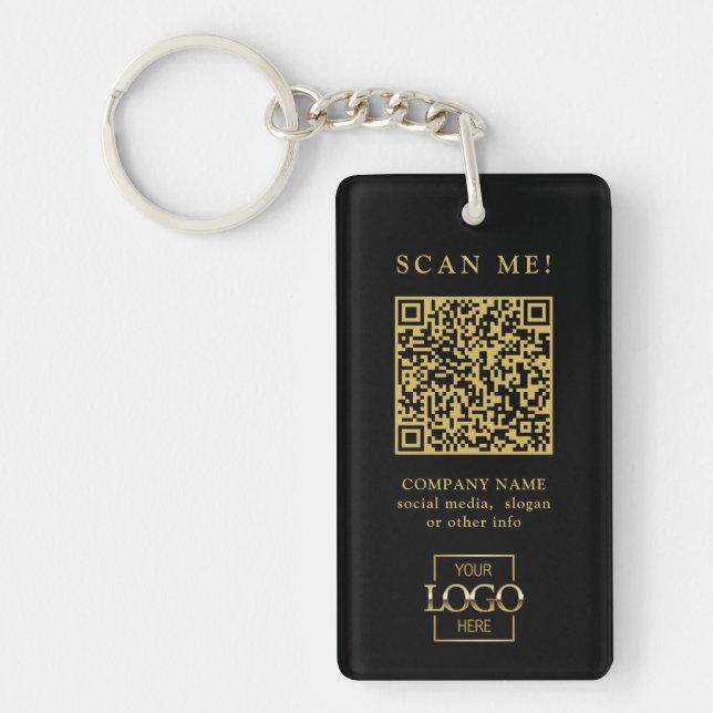 Porte-clefs Code QR de logo d'entreprise personnalisé moderne (Devant)