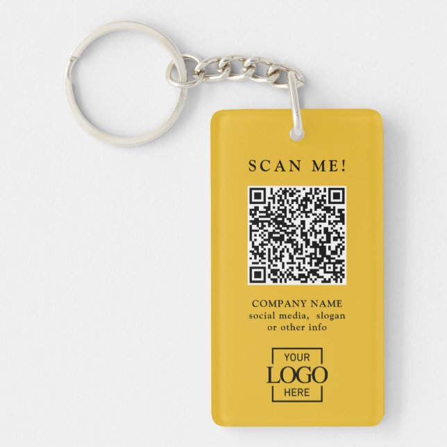 Porte-clefs Code QR de logo d'entreprise personnalisé moderne (Devant)