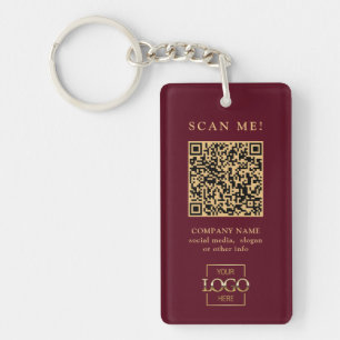 Porte-clefs Code QR de logo d'entreprise sur mesure moderne