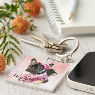 Porte-clefs Code QR de médias sociaux de photo personnalisée