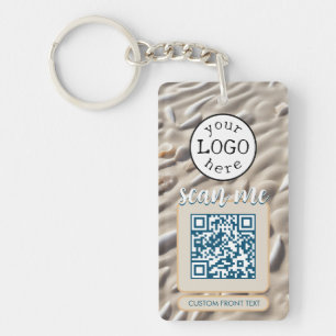 Porte-clefs Code QR double pour les affaires Sandy Beach