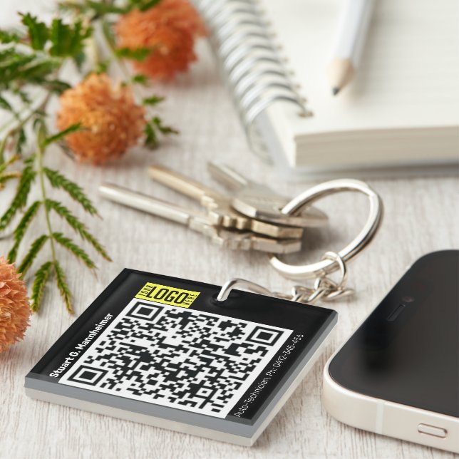 Porte-clefs Code QR du logo do-it-yourself photo (Devant Droit)