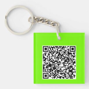 Porte-clefs Code QR en vert fluorescent