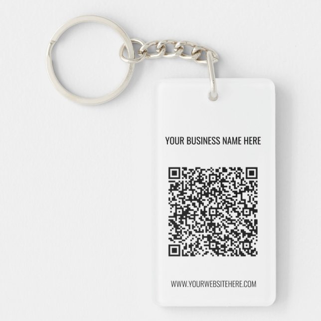 Porte-clefs Code QR et texte personnalisé professionnel person (Devant)