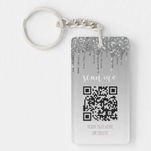 Porte-clefs Code QR Logo d'entreprise Parties scintillant en a