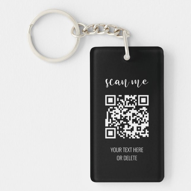 Porte-clefs Code QR noir et blanc simple (Devant)