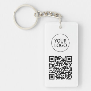 Porte-clefs Code QR personnalisé Carte de visite votre logo bl