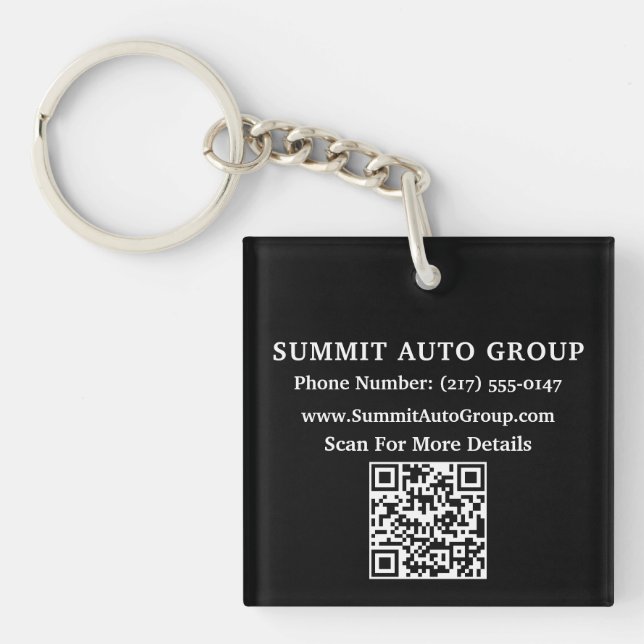 Porte-clefs Code QR personnalisé pour concessionnaire automobi (Devant)