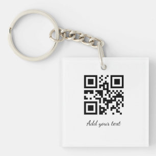 Porte-clefs code QR personnalisé simple ajoutez votre nom text