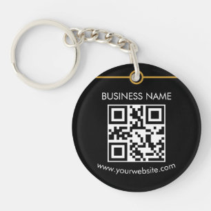 Porte-clefs Code QR personnalisé Texte moderne Noir Blanc