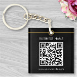 Porte-clefs Code QR personnalisé Texte moderne Noir Blanc<br><div class="desc">Téléchargez un code QR, ajoutez du texte et créez facilement votre porte - clé personnalisé. Cliquez sur CUSTOMISER PLUS LOIN pour modifier la couleur arrière - plan ou la couleur du texte. Vous pouvez TRANSFÉRER ce DESIGN sur d'autres produits Zazzle et l'ajuster à la plupart des articles Zazzle. Les conceptions...</div>