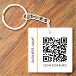 Porte-clefs Code QR personnalisé Texte Or moderne Blanc Entrep<br><div class="desc">Téléchargez un code QR, ajoutez du texte et créez facilement votre porte - clé personnalisé. Cliquez sur CUSTOMISER PLUS LOIN pour modifier la couleur arrière - plan ou la couleur du texte. Vous pouvez TRANSFÉRER ce DESIGN sur d'autres produits Zazzle et l'ajuster à la plupart des articles Zazzle. Les conceptions...</div>