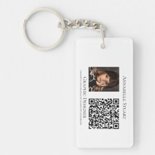 Porte-clefs Code QR photo Entreprise Société Grand