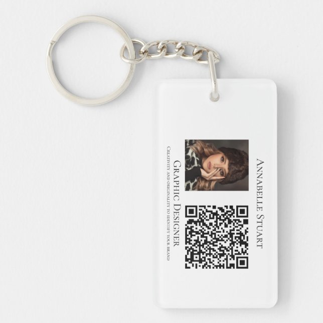 Porte-clefs Code QR photo Entreprise Société Grand (Devant)