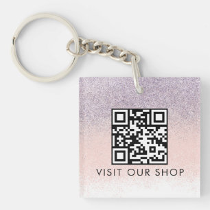 Porte-clefs Code QR pour Entreprises de Couple Monogrammé Pail
