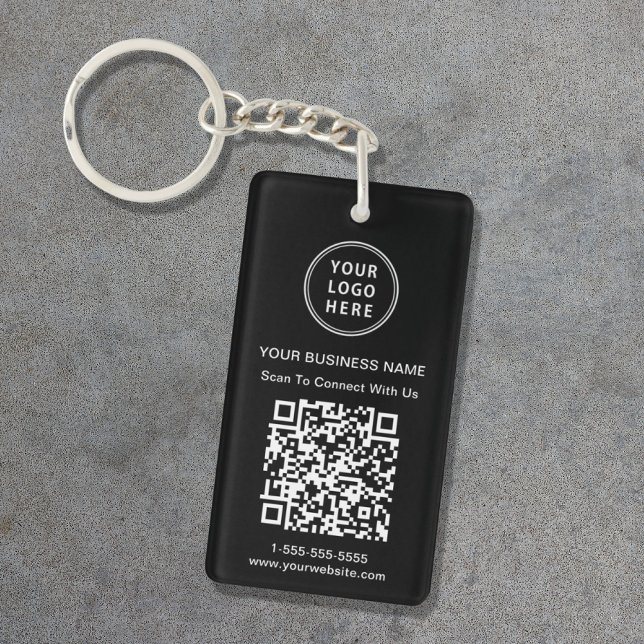 Porte-clefs Code QR promotionnel noir (Créateur téléchargé)