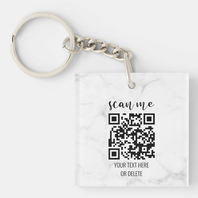 Porte-clefs Code QR recto verso Business Logo Professionnel (Devant)