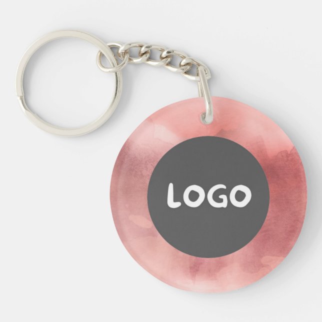 Porte-clefs Code QR Rose rose et dégradé Logo d'entreprise 2 f (Devant)