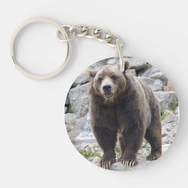 Porte-clefs Codiak Bear Standing on a Rock (Devant)