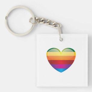 Porte-clefs Coeur arc-en-ciel