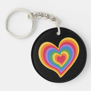 Porte-clefs Coeur arc en ciel. Pride gay love Porte - clé