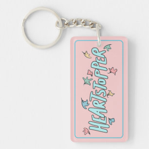 Porte-clefs Cœur Arrêté Personnalisé Rose