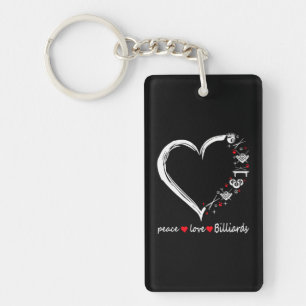 Porte-clefs Coeur de billard d'amour de paix