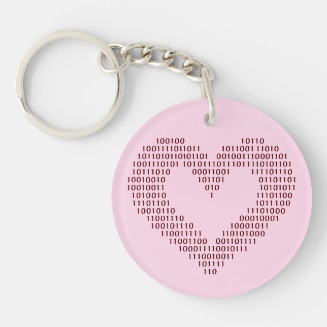 Porte-clefs Coeur de code binaire (Devant)