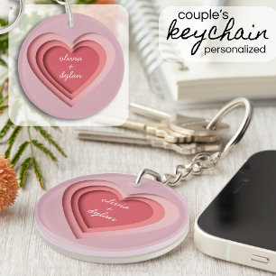 Porte-clefs Cœur de couple personnalisé